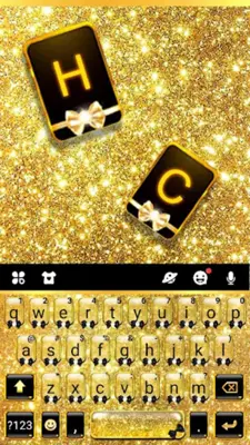 Glitter Golden Bow Theme android App screenshot 0