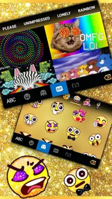 Glitter Golden Bow Theme android App screenshot 1