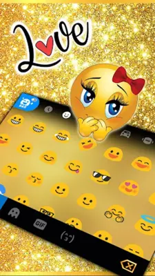 Glitter Golden Bow Theme android App screenshot 2