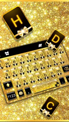 Glitter Golden Bow Theme android App screenshot 4